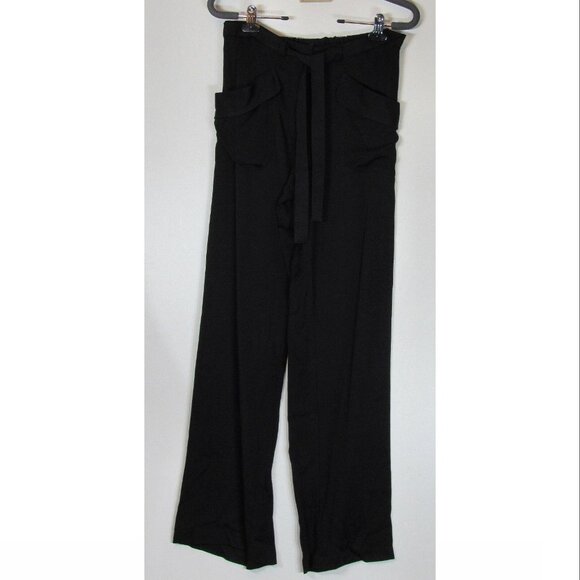 Zero + Maria Cornejo 'Edi' Drape Pants, Black, Women's Size 0 - Picture 2 of 5